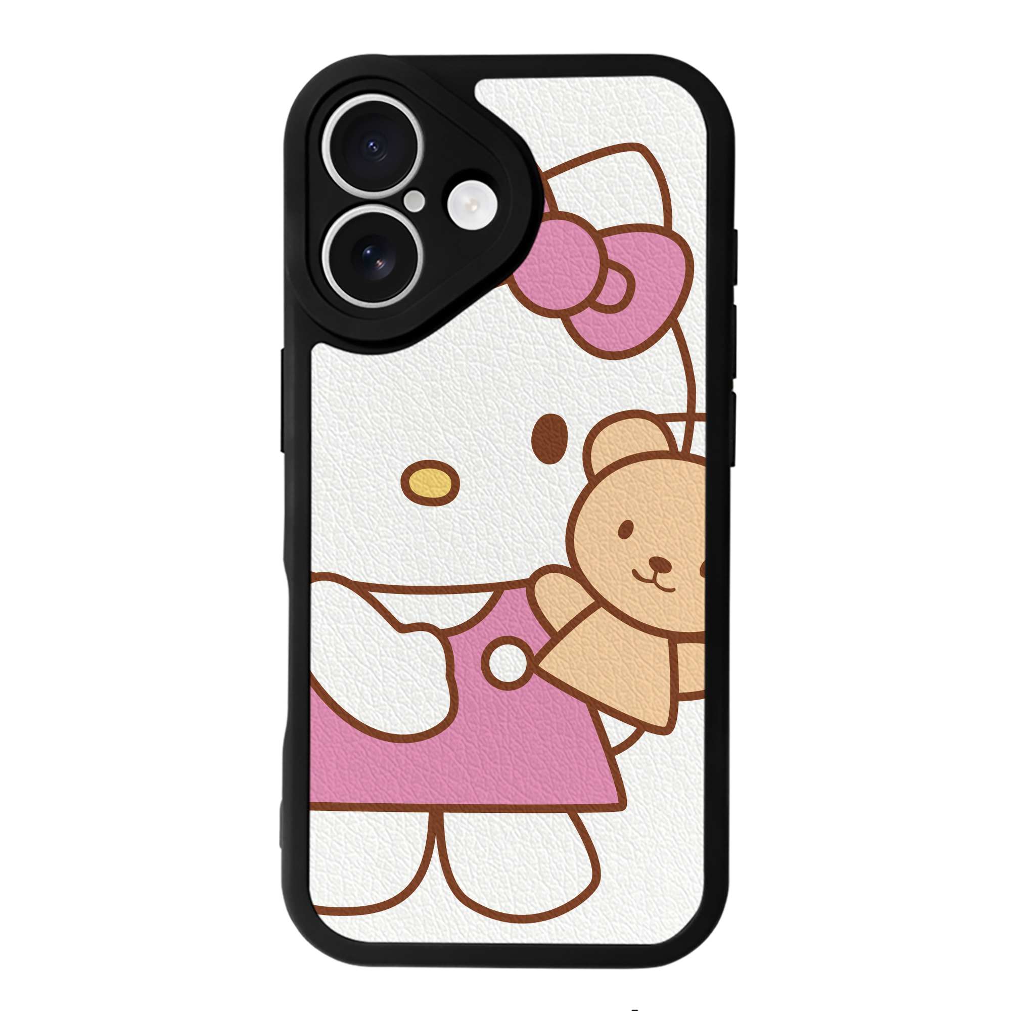 （画像用） Hello Kitty ハローキティ 【iPhone 16シリーズ対応】シリコンスマホケース（レザー調） 材質：シリコン